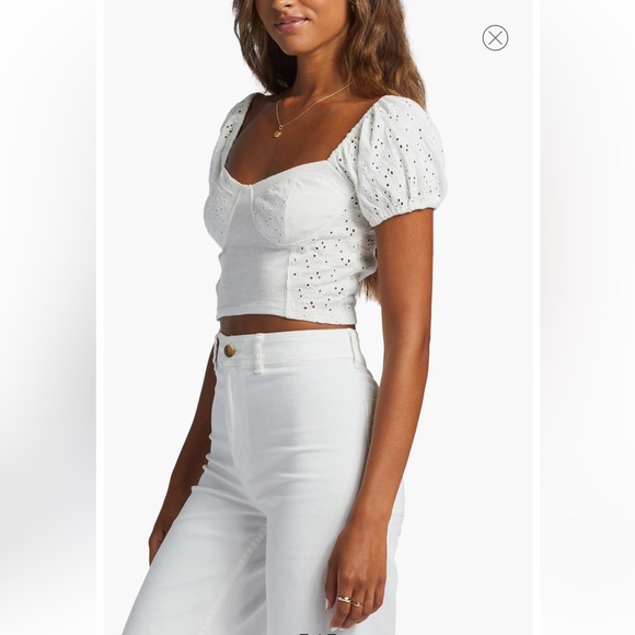 BILLABONG Last Kiss Eyelet Cotton Crop Top NWT - Picture 6 of 15